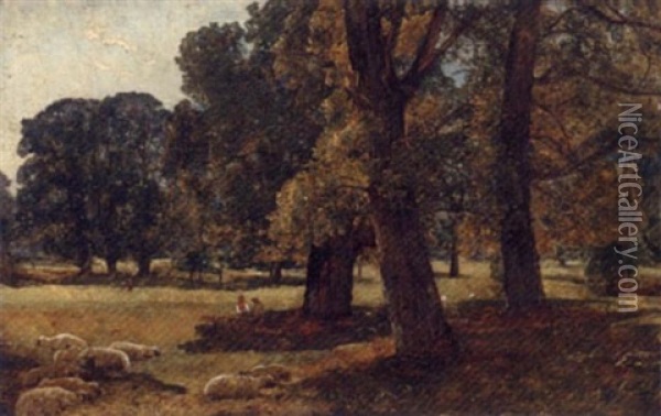 Sketch In Stoke Park Oil Painting - Alexander Fraser the Younger