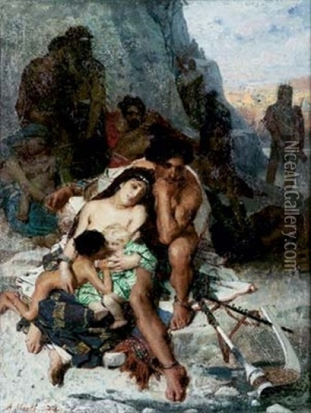 La Captivite Des Juifs A Babylone Oil Painting - Aime Nicolas Morot