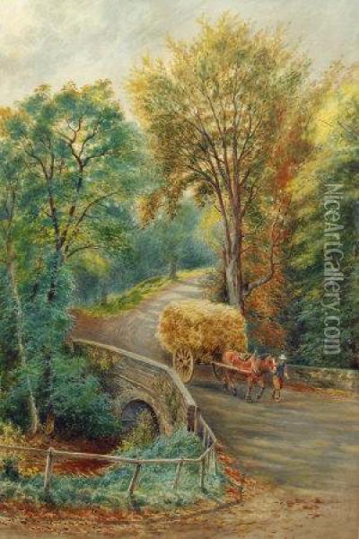 The Haycart Oil Painting - Wilson Hepple