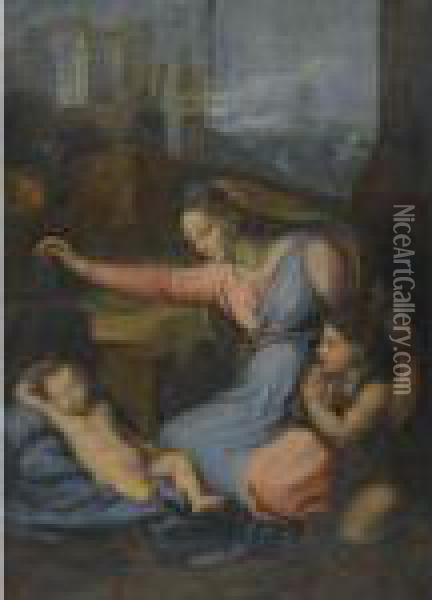 The Madonna Of The Diadem Oil Painting - Raphael (Raffaello Sanzio of Urbino)