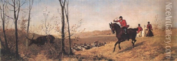 La Chasse A Courre Oil Painting - Louis Charles Bombled