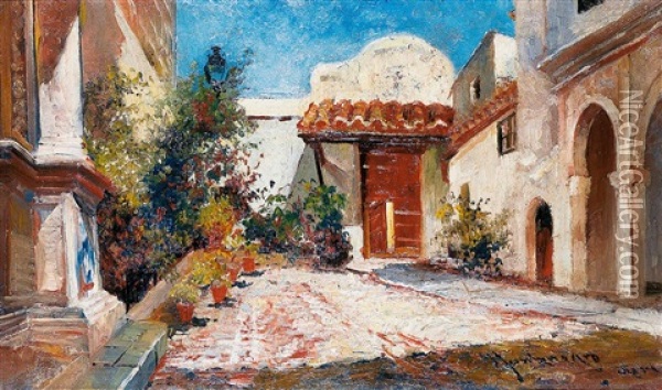 Cortijo Andaluz Oil Painting - Jose Montenegro Cappell