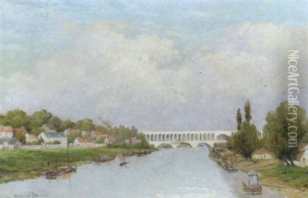 Viaduc D'auteuil Oil Painting - Pierre Ernest Prins