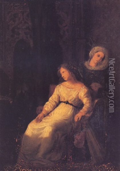 Desdemona Et Emilia Oil Painting - Eugene Delacroix