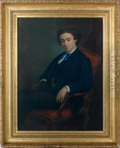 Portrait De Jean Marie De Levy Mirepois Oil Painting - Charles Escot