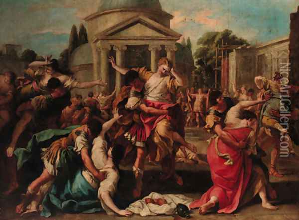 The Rape of the Sabines Oil Painting - Carlo Carlone