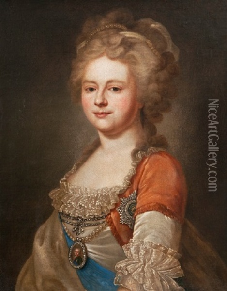 Portrait Of Maria Feodorova Oil Painting - Johann Baptist Lampi the Elder