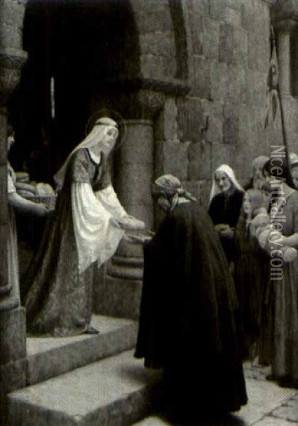 The Charity Of St. Elzabeth Ofhungary Oil Painting - Edmund Blair Leighton