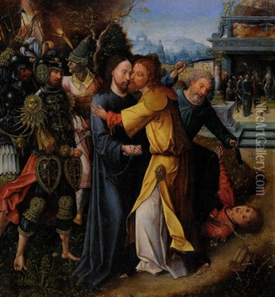 The Capture Of Christ Oil Painting - Bernaert (Barend) van Orley