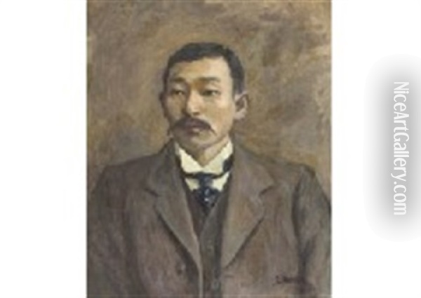 Portrait Of A Man Oil Painting - Shigeru Aoki