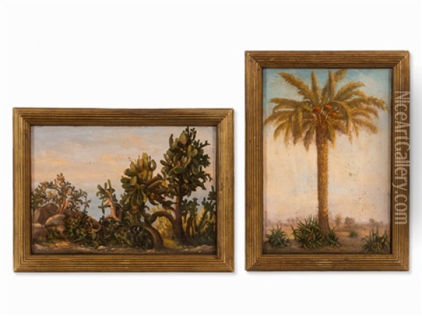 Pair Of Plant Studies Oil Painting - Jorgen Roed