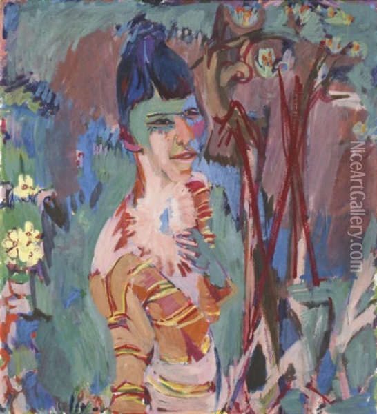 Bruststuck Eines Schwarzen Madchens Oil Painting - Albert Mueller