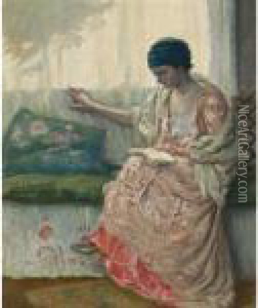 Femme Lisant (woman Reading) Oil Painting - Bonny Rupert