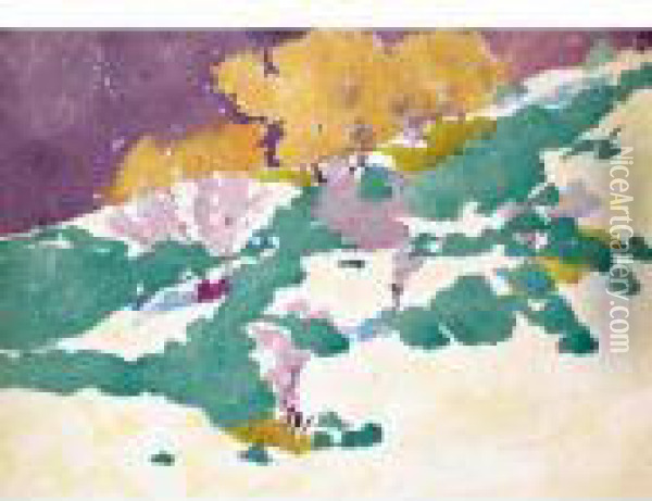 Schneeschmelze Oil Painting - Augusto Giacometti