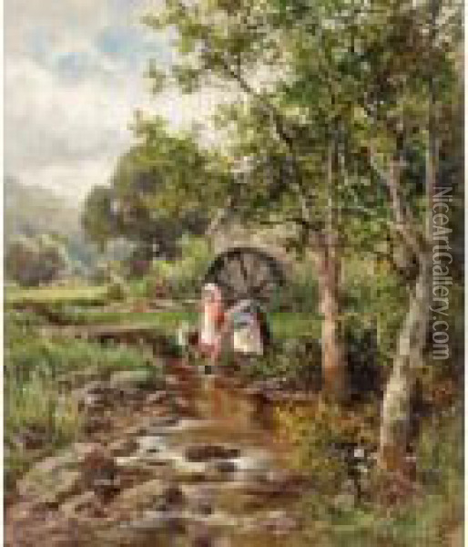 The Old Mill At Betws-y-coed Oil Painting - Henry Hillier Parker