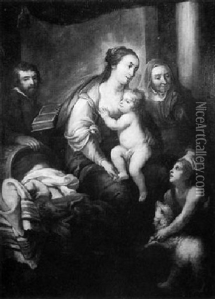 The Holy Family With St. Anne Oil Painting - Jan Thomas