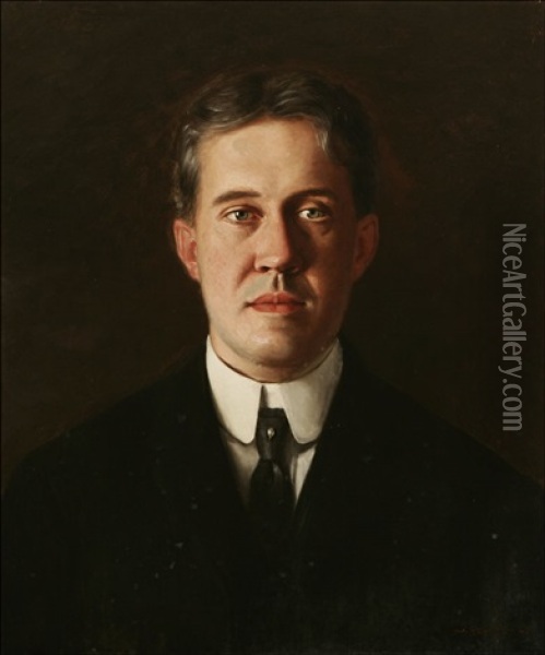 Portrait Of Henry W. Rudesill, Hutchinson, Kansas Oil Painting - Joseph Kleitsch