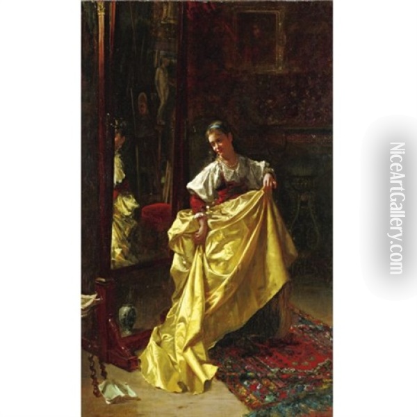 Grandmother's Gown Oil Painting - Pierre-Adolphe Huas