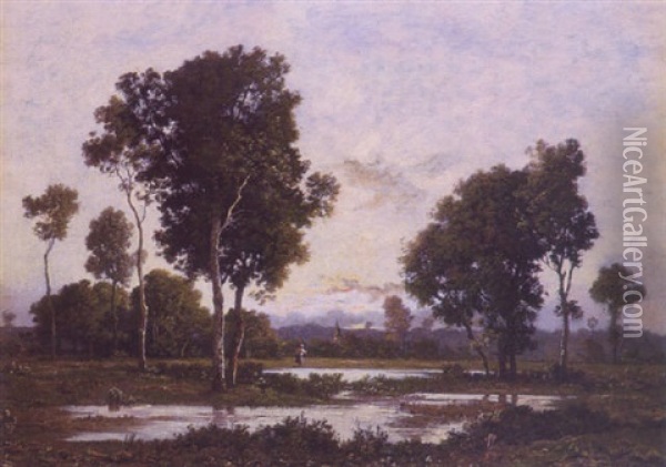 At The Water's Edge Oil Painting - Leon Richet