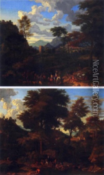 Le Passage Du Troupeau Oil Painting - Johannes (Jan) Glauber