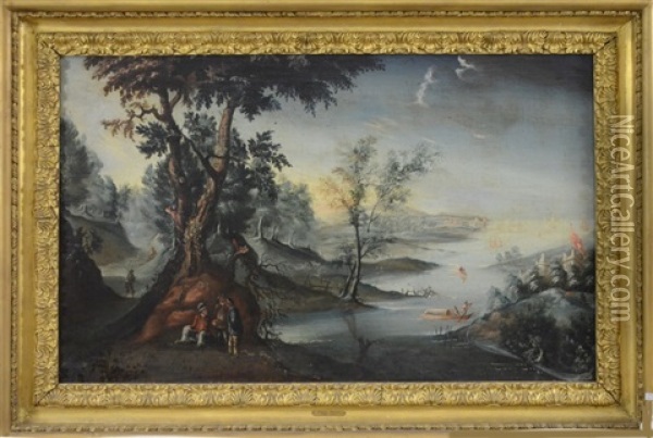 Paysage Fluvial Anime Oil Painting - Paul Bril