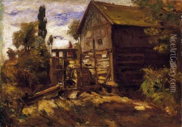 Mill Oil Painting - Bela Ivanyi Grunwald