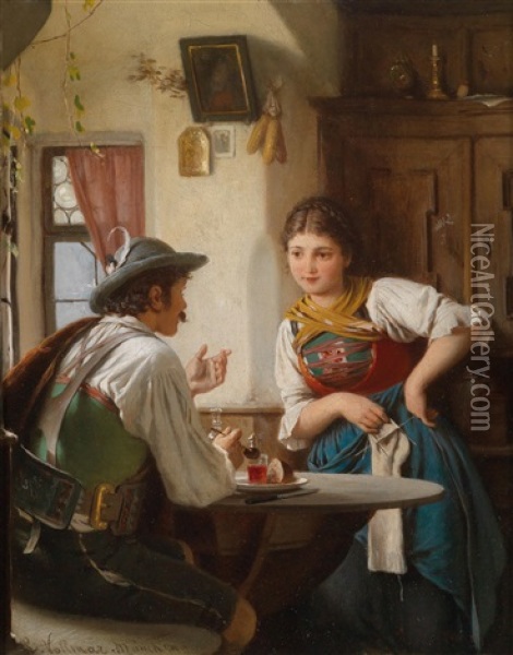 Der Verehrer Oil Painting - Ludwig Vollmar