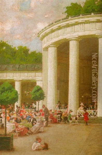 Elisenbrunnen, Aachen Oil Painting - Carl Jordan