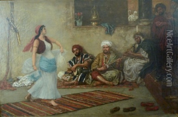 Scene De Danse Orientale Oil Painting - John Evan Hodgson