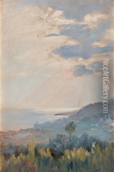 View Over Nice On The French Riviera Oil Painting - Ingeborg Westfelt-Eggertz