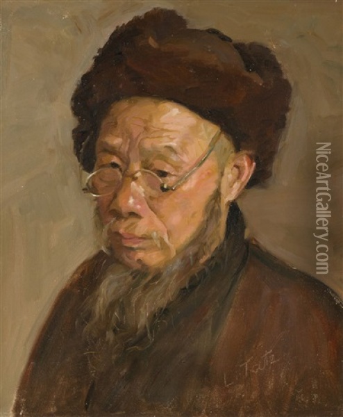 Drei Portraits Von Chinesen Oil Painting - Laszlo Tatz