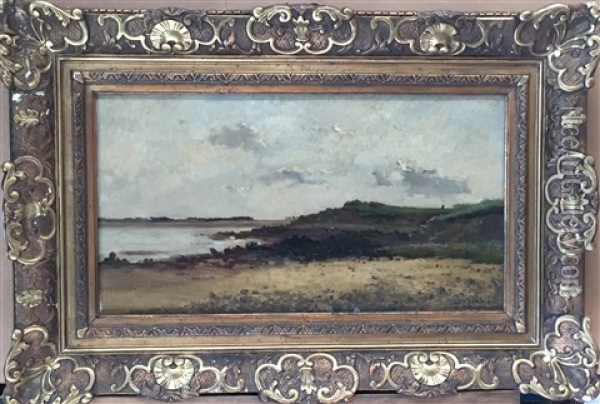 Bretagne, Bord De Mer Anime D'une Paysanne Oil Painting - Pierre Emmanuel Eugene Damoye