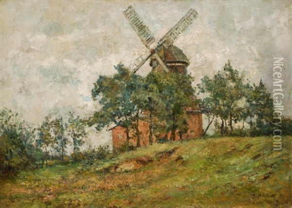 A Wind Mill Near Wedel Oil Painting - Rudolf Hoeckner