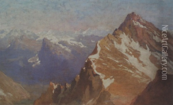 Looking South Piegan Pass Oil Painting - John Fery