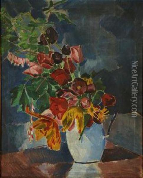 Blumenstraus In Einem Krug Oil Painting - Vaclav Spala