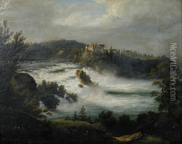 The Schaffhausen Falls Oil Painting - Johann Matthias Neithardt