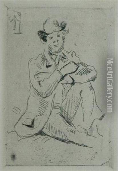 Portrait Du Peintre A. Guillaumin Au Pendu (cherpin 2) Oil Painting - Paul Cezanne