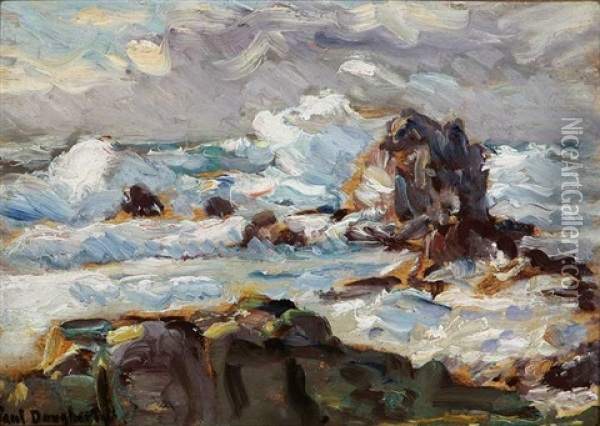 Rocks And Surf Oil Painting - Paul Dougherty