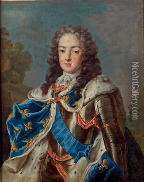 Portrait Du Jeune Roi Louis Xv Oil Painting - Louis Michel van Loo