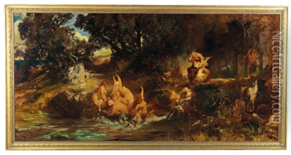 Die Nixen Und Der Tiger Oil Painting - Hans Makart