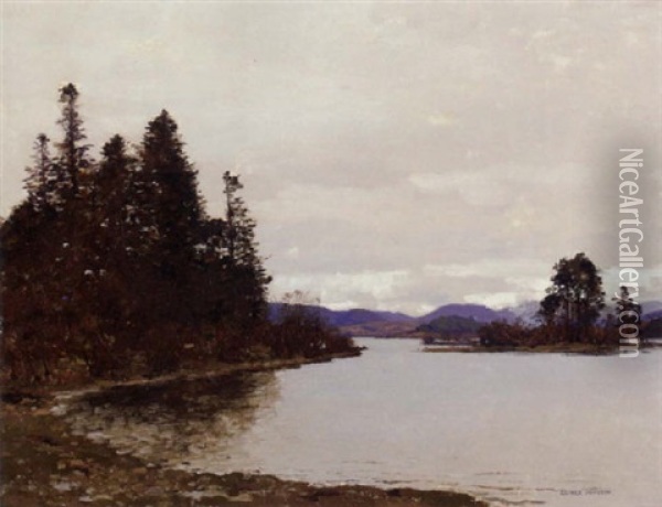 Autumn, Loch Awe, Argyll Oil Painting - George Houston