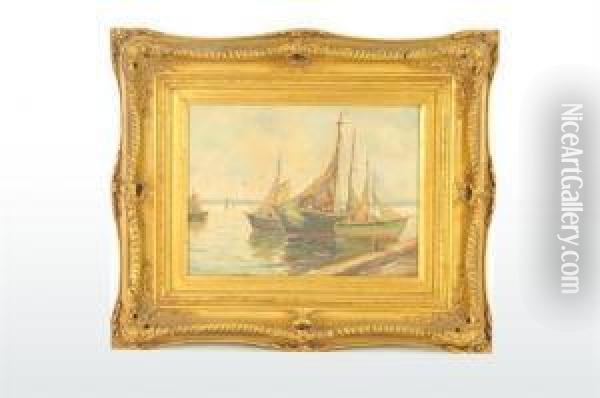 Botes En Saint-malo Oil Painting - William, Ward Jnr.