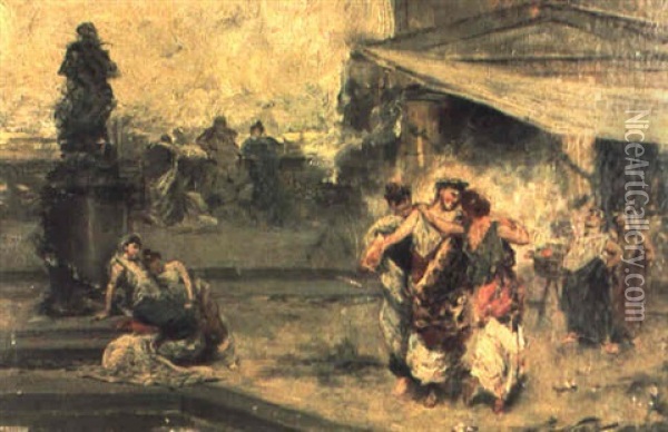 In The Days Of Old Rome Oil Painting - Girolamo Pieri Ballati Nerli