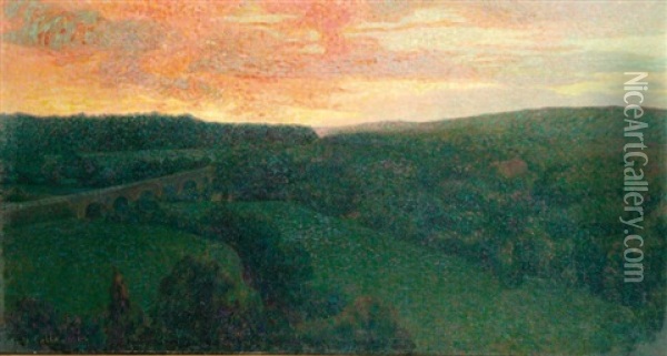 Paysage Au Crepuscule Oil Painting - Michel Auguste Colle