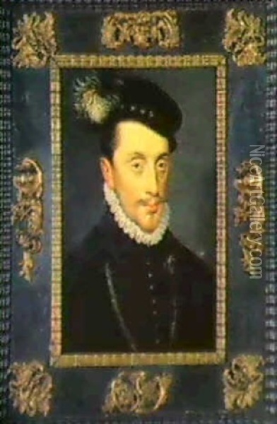 Portrait En Buste De Charles Iii De                         Lorraine Oil Painting - Francois Clouet