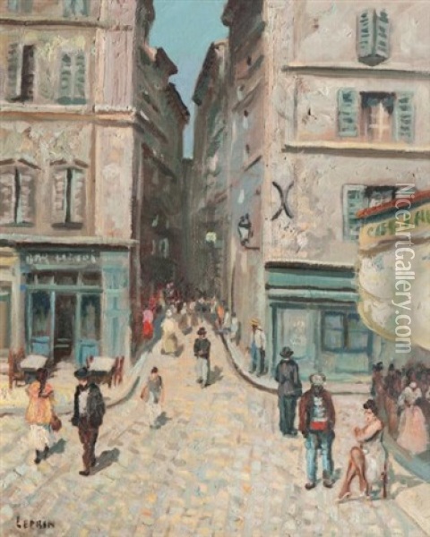 Rue A Marseille Oil Painting - Marcel Francois Leprin