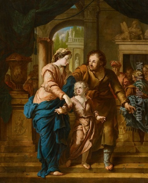 Christ Among The Doctors Oil Painting - Johannes Voorhout the Elder