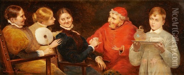 Le The Oil Painting - Antonio Casanova y Estorach