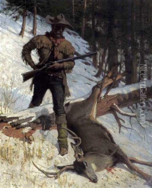 Winter Hunt Oil Painting - De Cost Smith