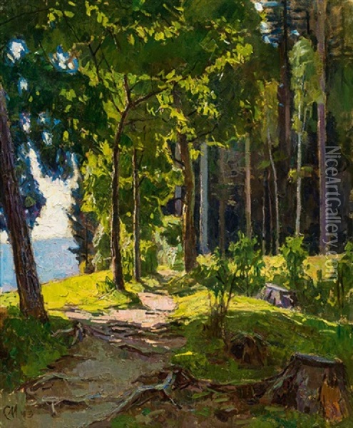 Wald Am Orthof / Semmering Oil Painting - Carl Moll